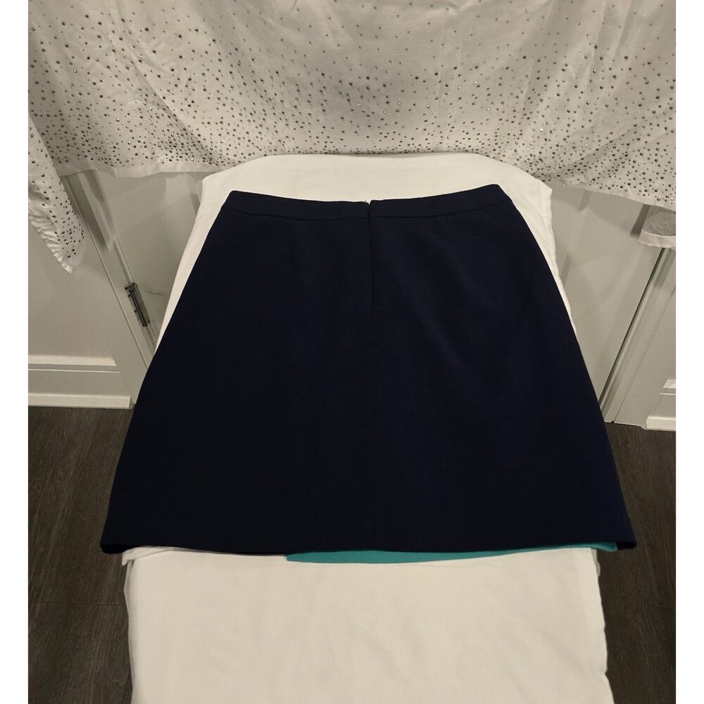 M&S Collection Navy & Teal Mini Colorblock Skirt, Sz 6